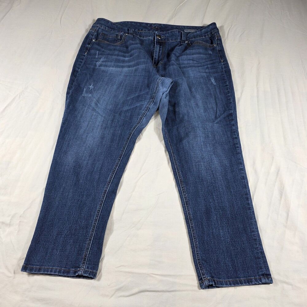 Melissa McCarthy Blue Jeans Girlfriend Women's Plus Size 22W High Rise